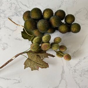 Set of two artificial beaded/ sugared grapes in greens